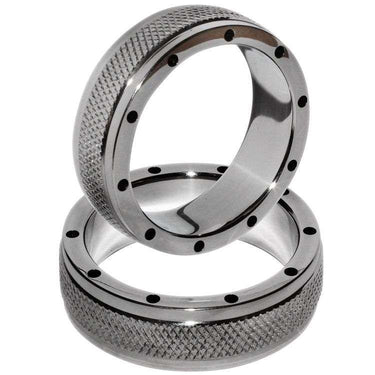 Anello a C Cool e Knurl in Acciaio con Ventilazione e Zigrinatura